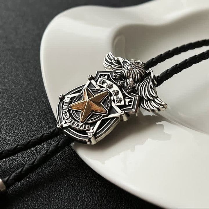 Eagle & Star Western Personalized Bolo Tie