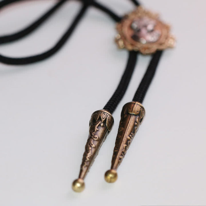 Beauty Portrait Head Cowboy Pendant Bolo Tie