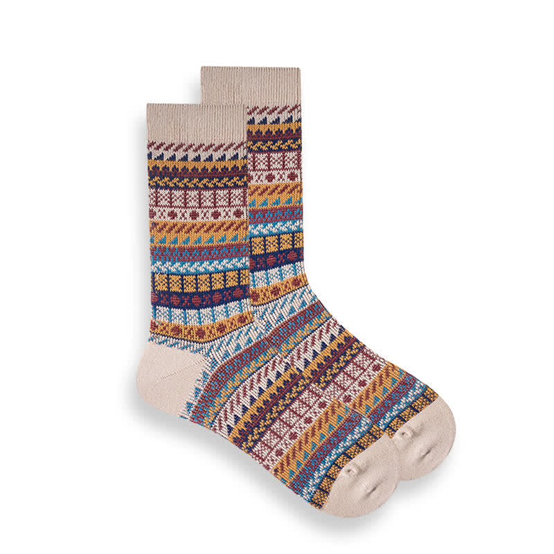 Retro National Style Ethnic Striped Socks