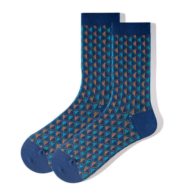 Contrasting Colors Triangle Pattern Cotton Socks