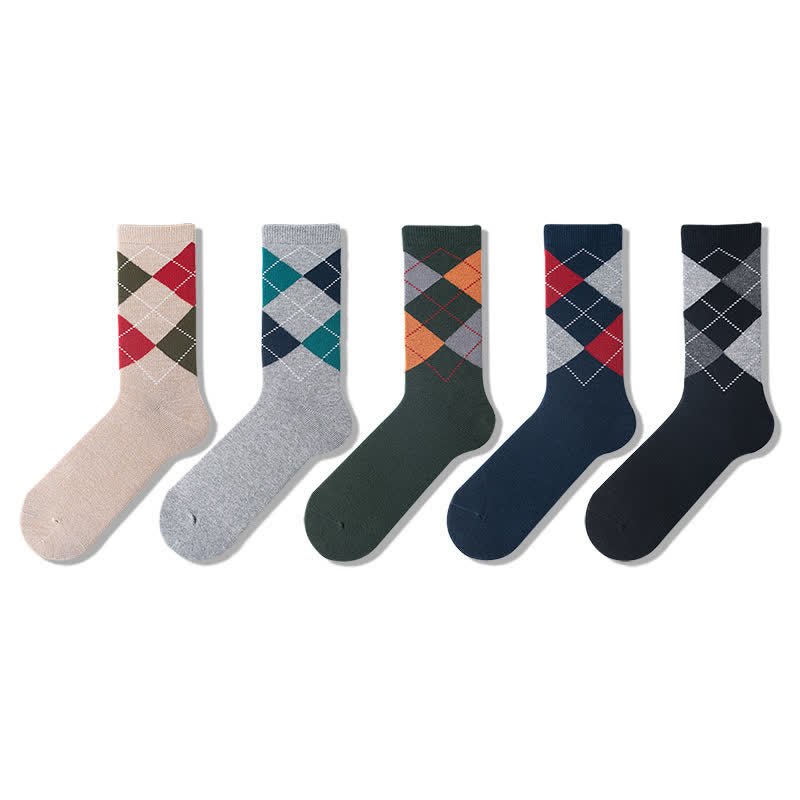 Men's Argyle Pattern Design Cotton Socks