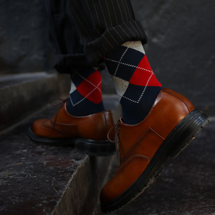 Men's Argyle Pattern Design Cotton Socks