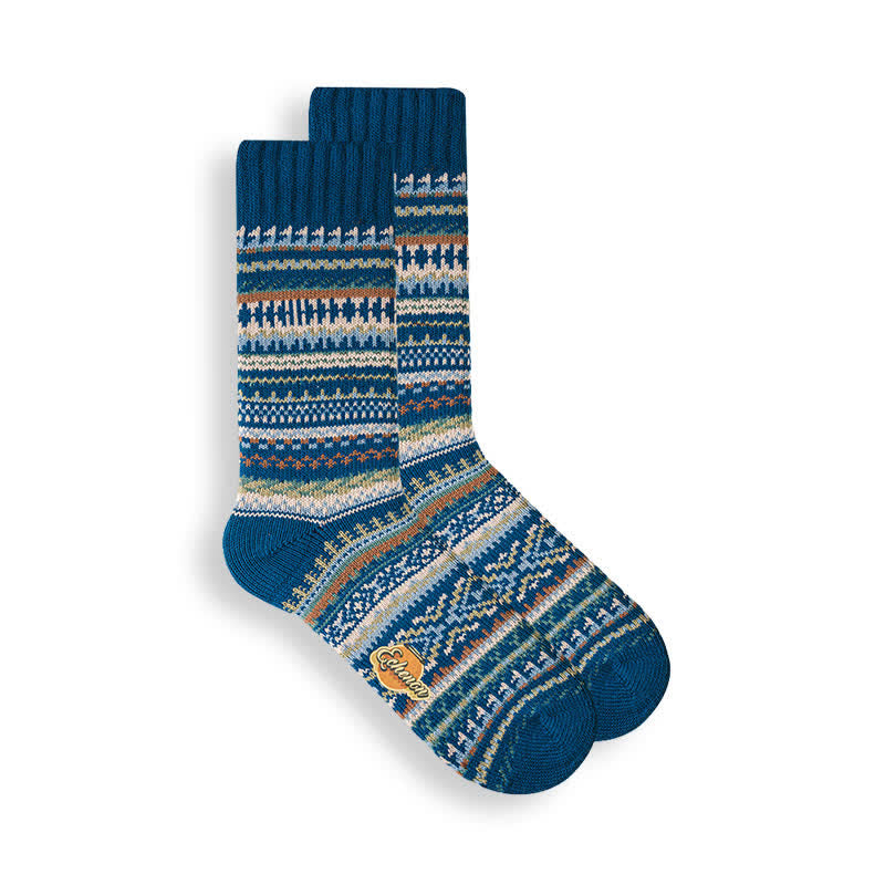 Men's Ethnic Style Geometric Pattern Cotton Socks