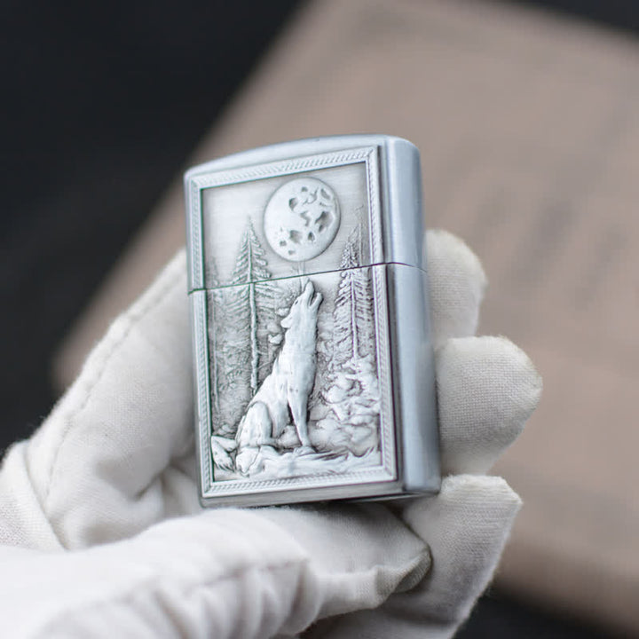 Howling Wolf Grinding Wheel Refillable Butane Lighter