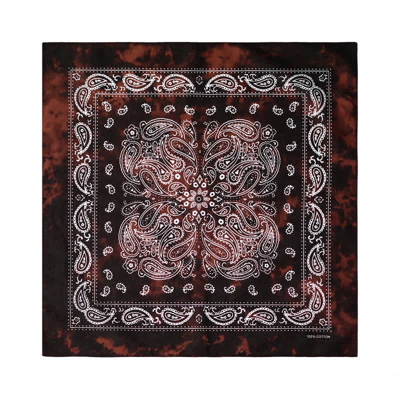 Paisley Acidwash Square Scarf with Scarf Buckle