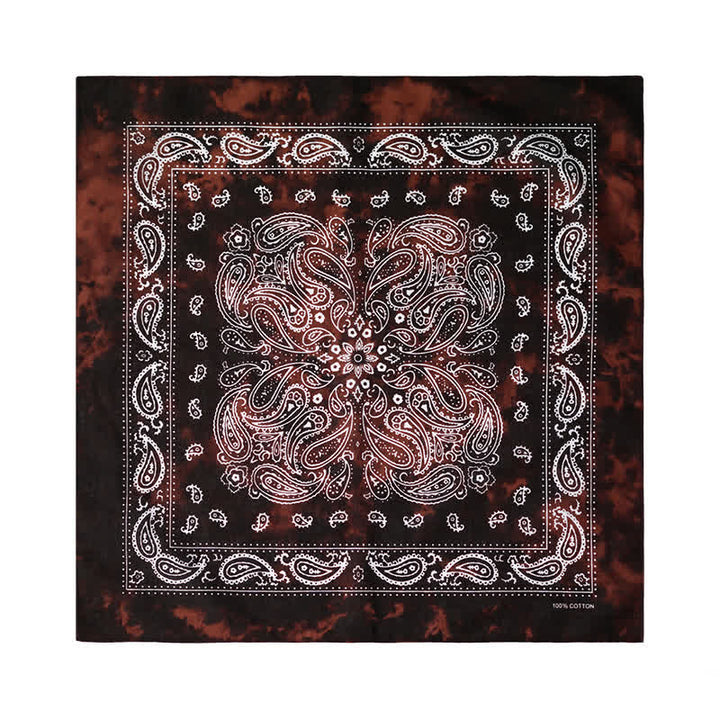 Paisley Acidwash Square Scarf with Scarf Buckle