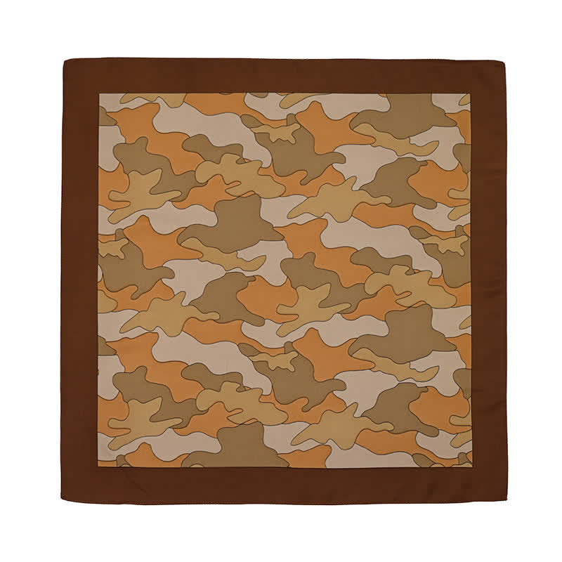 Camouflage Pattern Square Scarf with Scarf Buckle