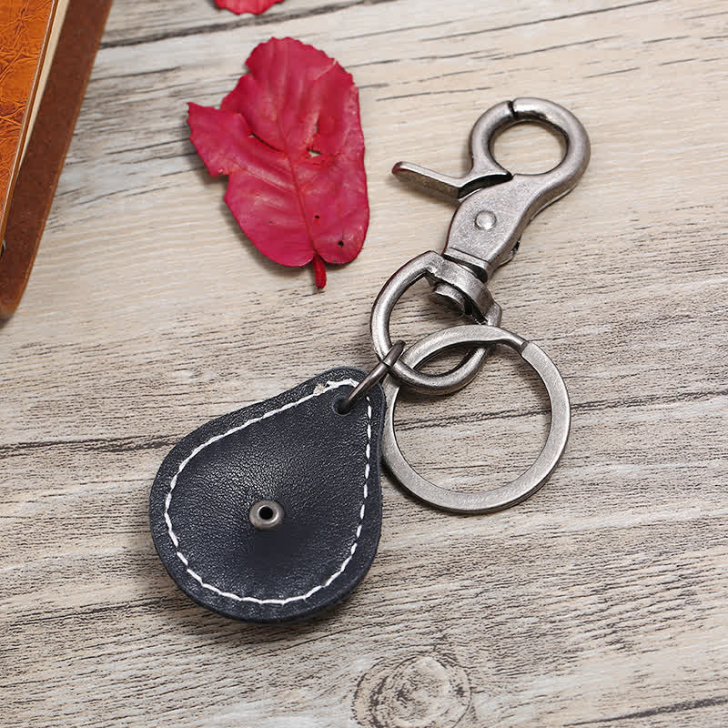 Punk Rock Bull Head Stitched Leather Keychain - image 2