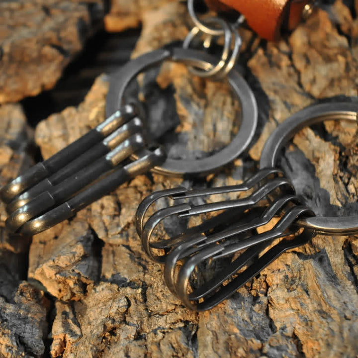 Vintage Mini Dice Case Design Leather Keychain - image 6