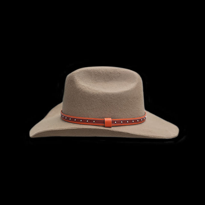 Stylish Rivet Studded Classic Camel Cowboy Hat