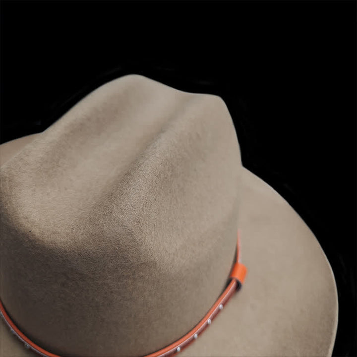 Stylish Rivet Studded Classic Camel Cowboy Hat