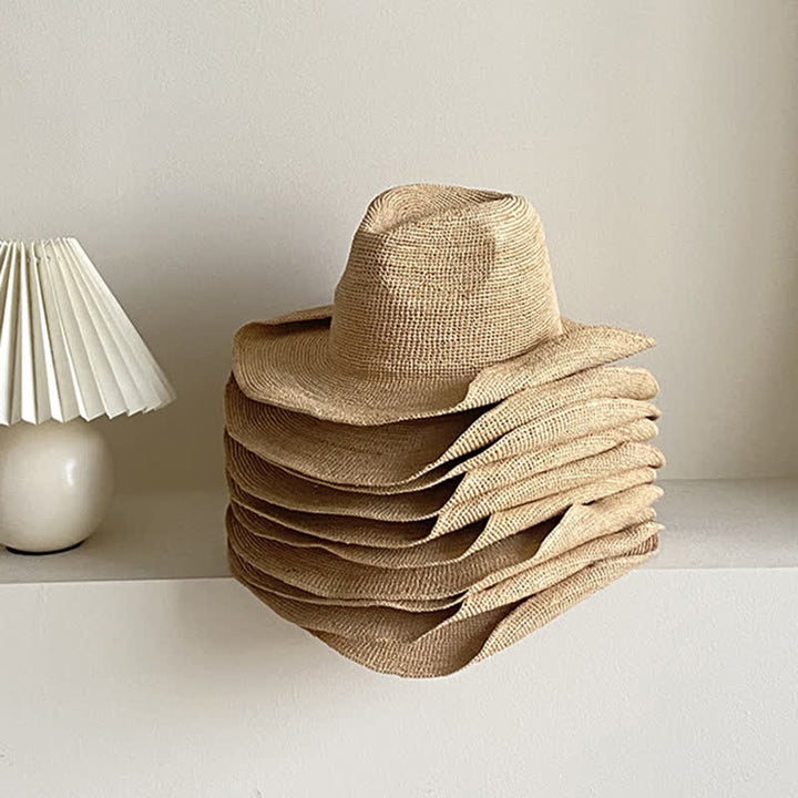 Outing Beach Sunshade Natural Raffia Straw Hat