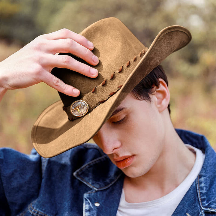 Dark Khaki Outdoor Wide Brim Western Cowboy Hat