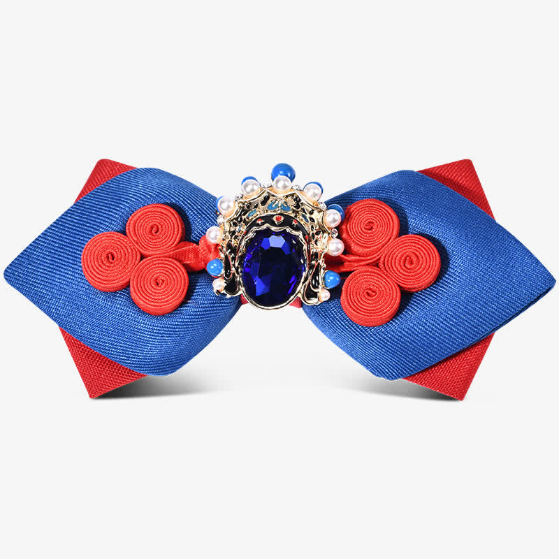 Men's Stylish Circle Decors Artificial Pearl Crystal Bow Tie