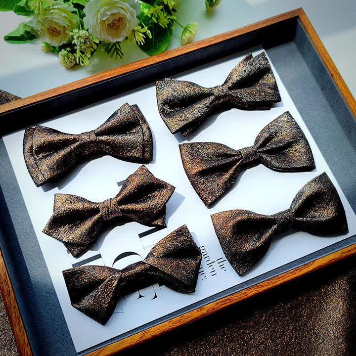 Men's Stylish Bling Brown Coffee Series Bow Tie