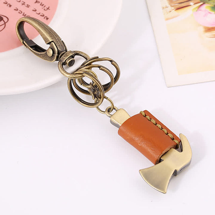 Cute Mini Hammer Bow Knot Leather Keychain