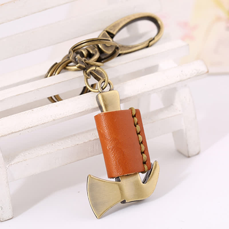 Cute Mini Hammer Bow Knot Leather Keychain - image 3