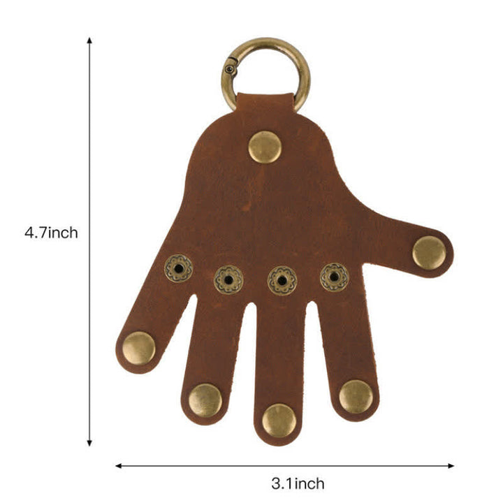 Funny Creative Finger Shape Leather Keychain