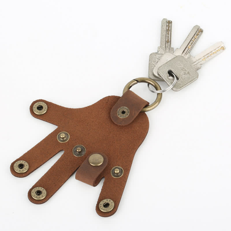 Funny Creative Finger Shape Leather Keychain - image 4
