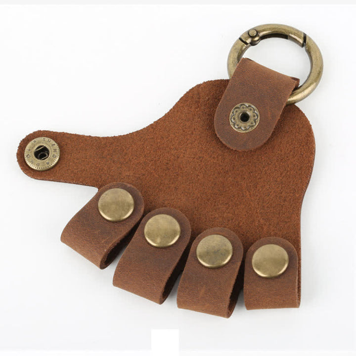 Funny Creative Finger Shape Leather Keychain - image 3