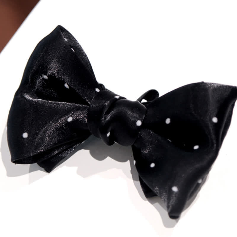 Men's Romantic Black & White Polka Dots Bow Tie