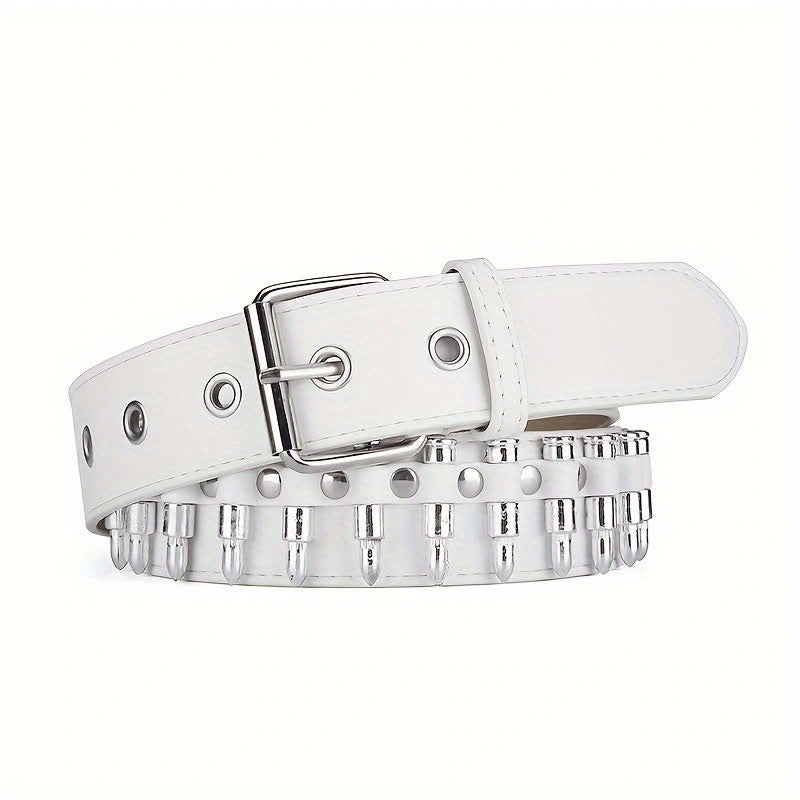 Stylish Punk Bullets Rivet Decor Leather Belt