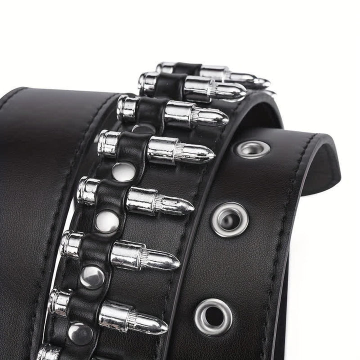 Stylish Punk Bullets Rivet Decor Leather Belt