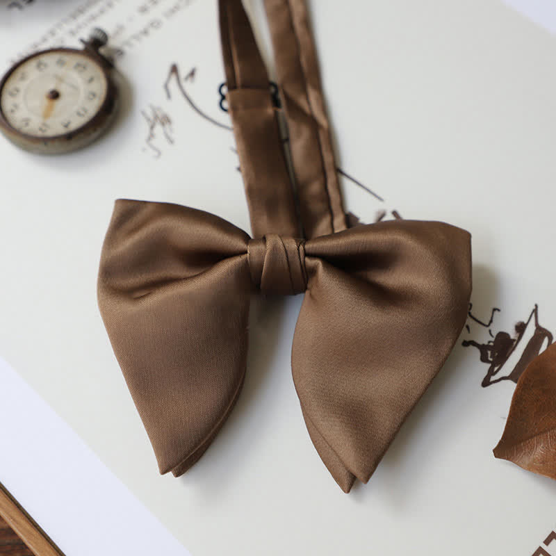 Men's Solid Coffee Brown Color Series Bow Tie