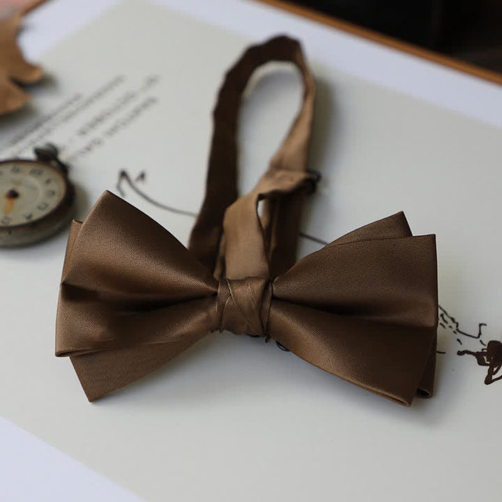 Men's Solid Coffee Brown Color Series Bow Tie