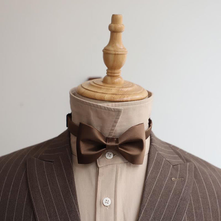 Men's Solid Coffee Brown Color Series Bow Tie