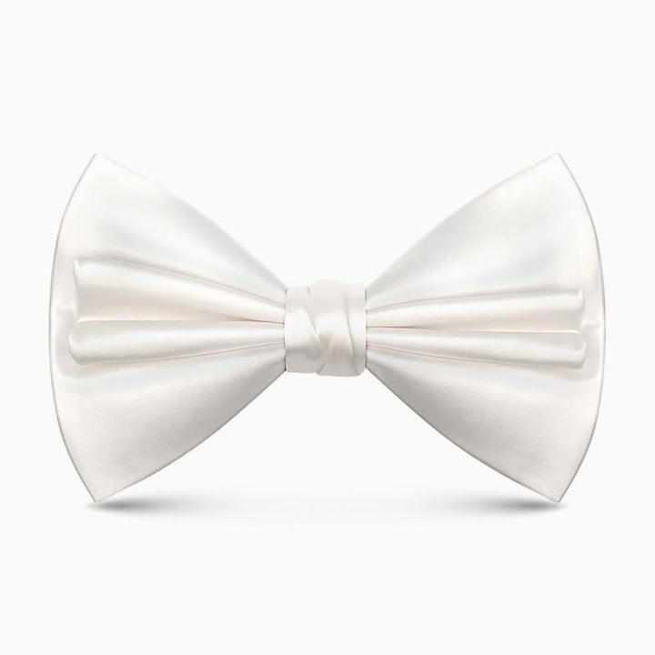 Men's Unique Double Layers Wrinkle Solid Color Bow Tie