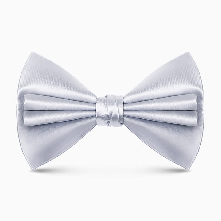 Men's Unique Double Layers Wrinkle Solid Color Bow Tie