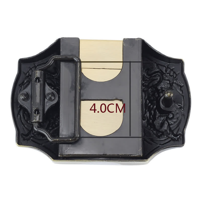 Men's DIY Bronze Triple Tiger Leather Belt with Hidden Lighter