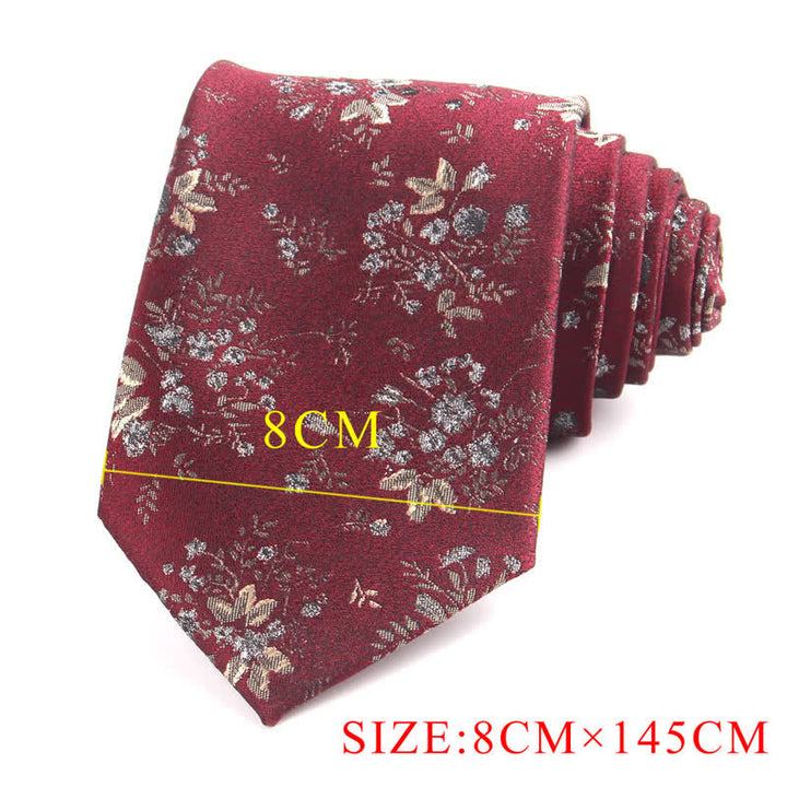 3Pcs Men's Burgundy Series Pocket Square Necktie Bow Tie Set