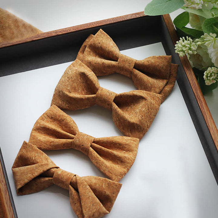 Men's Creative Cork Wood Pattern Party Bow Tie