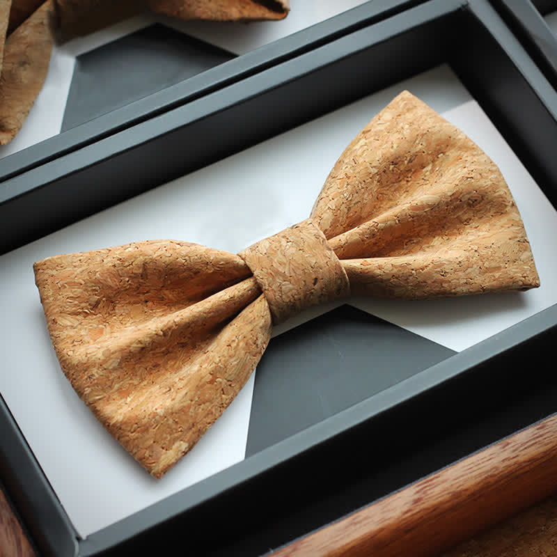 Men's Creative Cork Wood Pattern Party Bow Tie