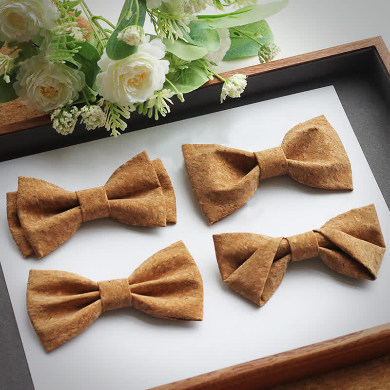 Men's Creative Cork Wood Pattern Party Bow Tie