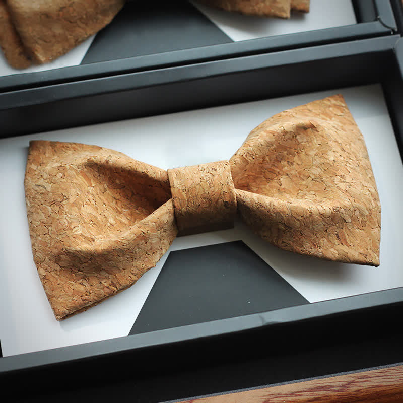 Men's Creative Cork Wood Pattern Party Bow Tie