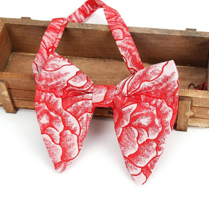 Men's Elegant Paisley Flower Oversized Pointed Bow Tie