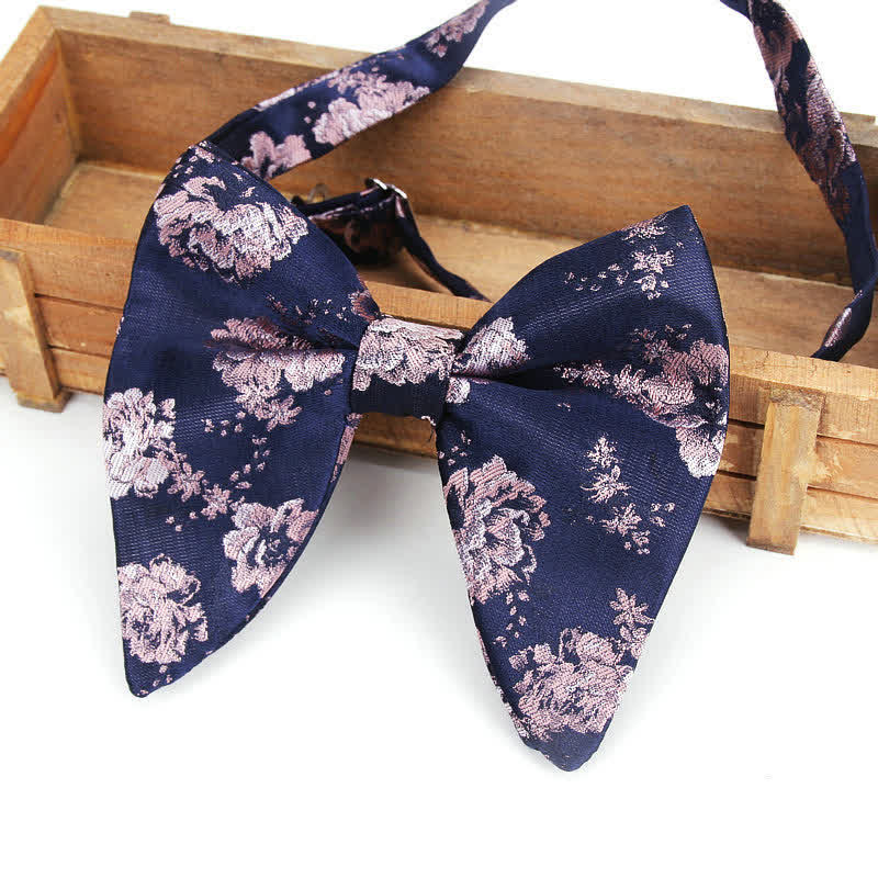 Men's Elegant Paisley Flower Oversized Pointed Bow Tie