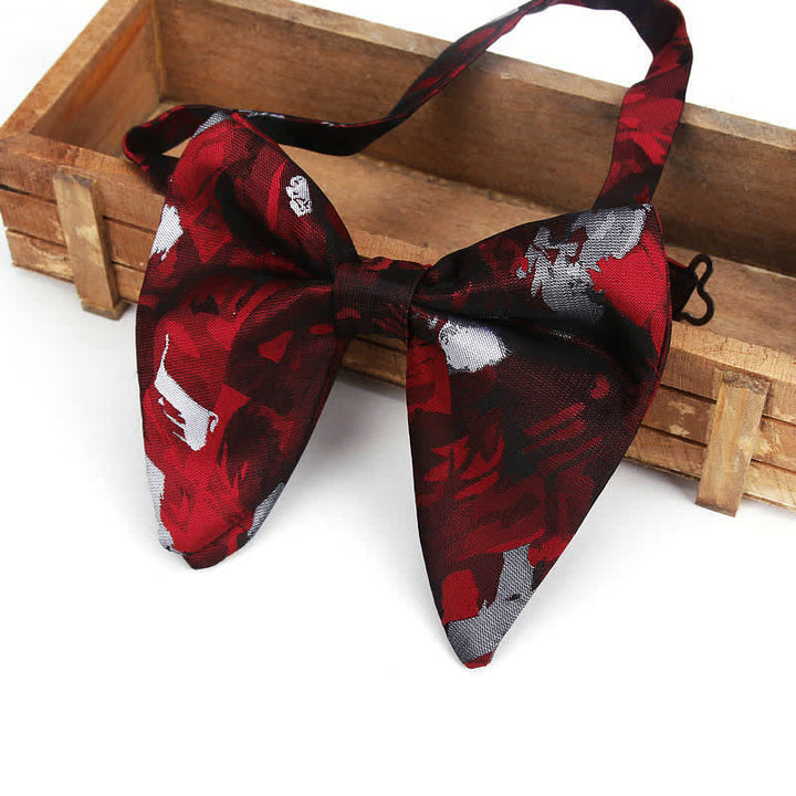 Men's Elegant Paisley Flower Oversized Pointed Bow Tie