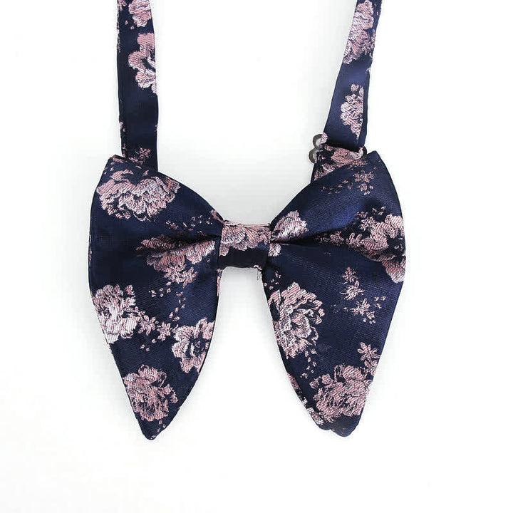 Men's Elegant Paisley Flower Oversized Pointed Bow Tie