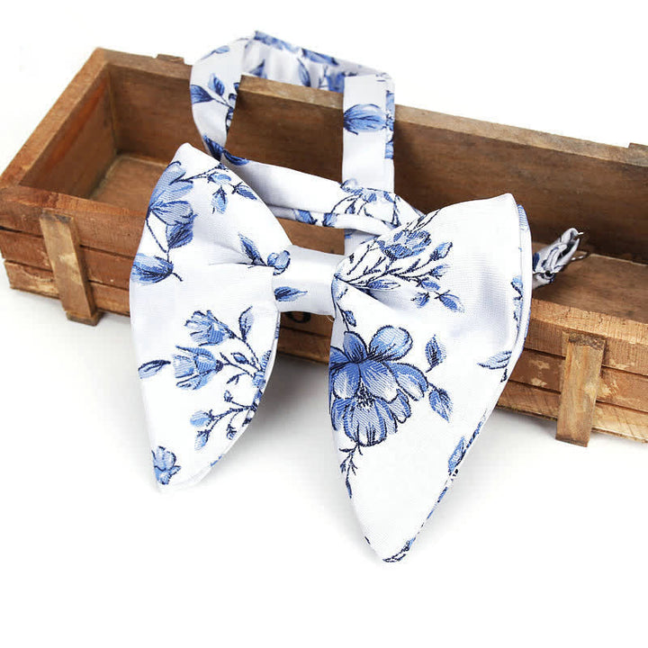 Men's Elegant Paisley Flower Oversized Pointed Bow Tie