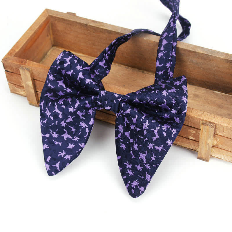 Men's Elegant Paisley Flower Oversized Pointed Bow Tie