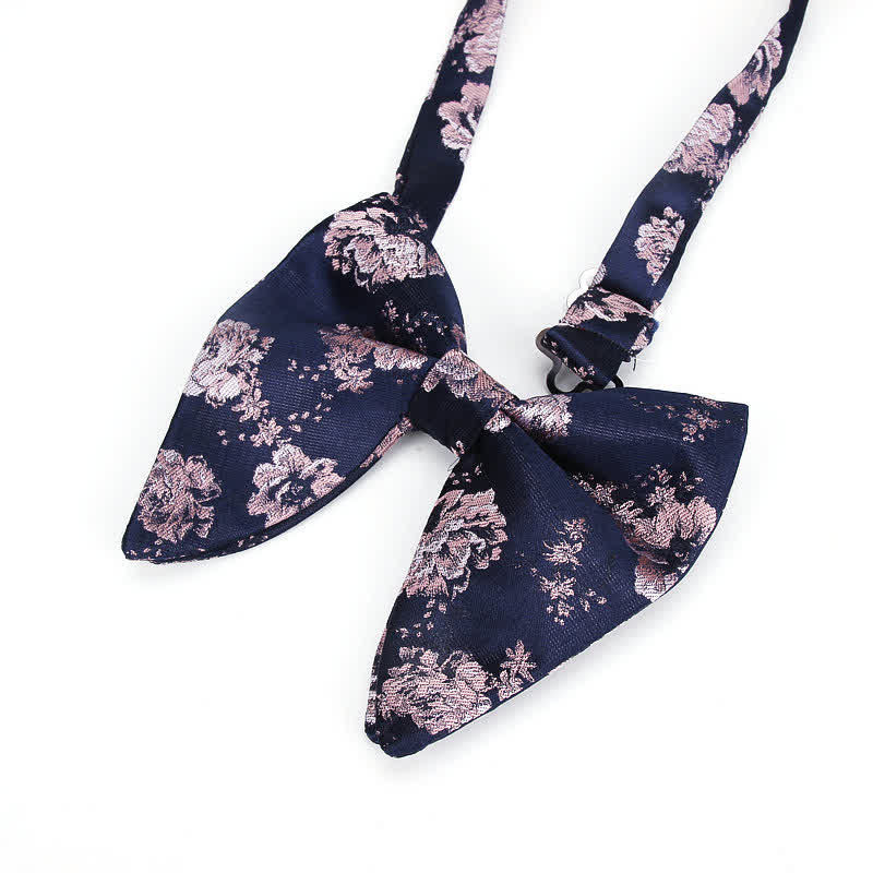 Men's Elegant Paisley Flower Oversized Pointed Bow Tie