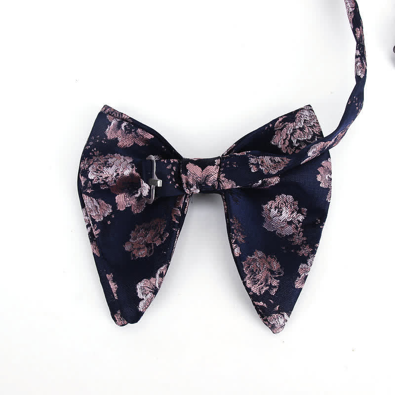 Men's Elegant Paisley Flower Oversized Pointed Bow Tie