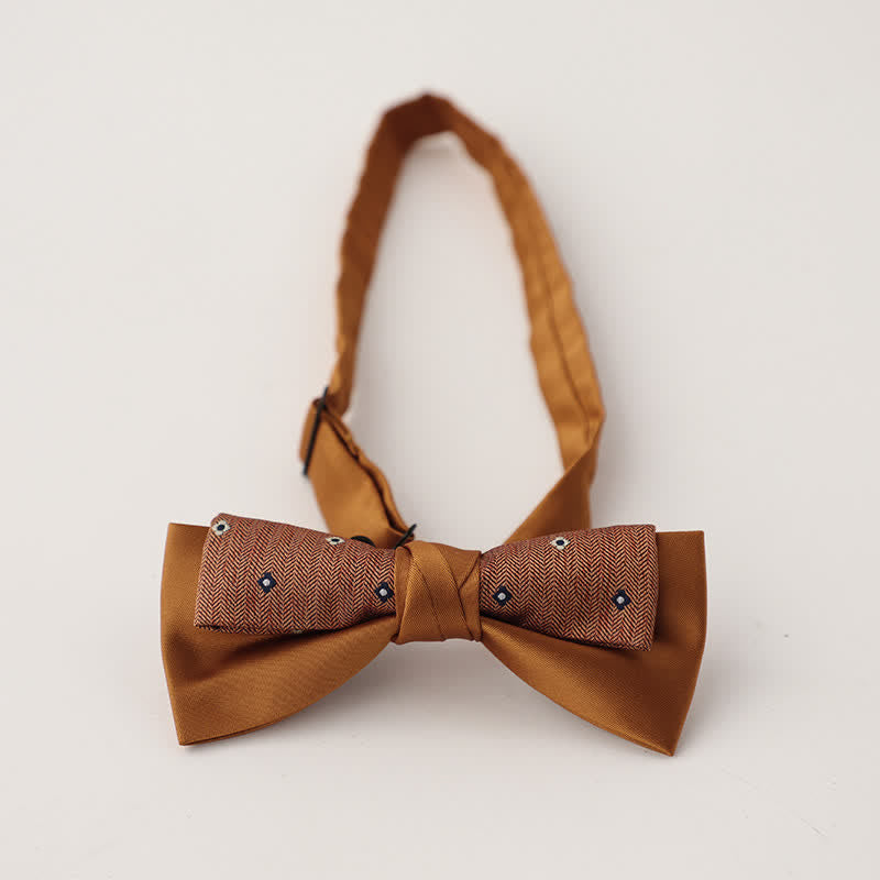 Men's Unqiue Two-Layer Patchwork Floral Bow Tie