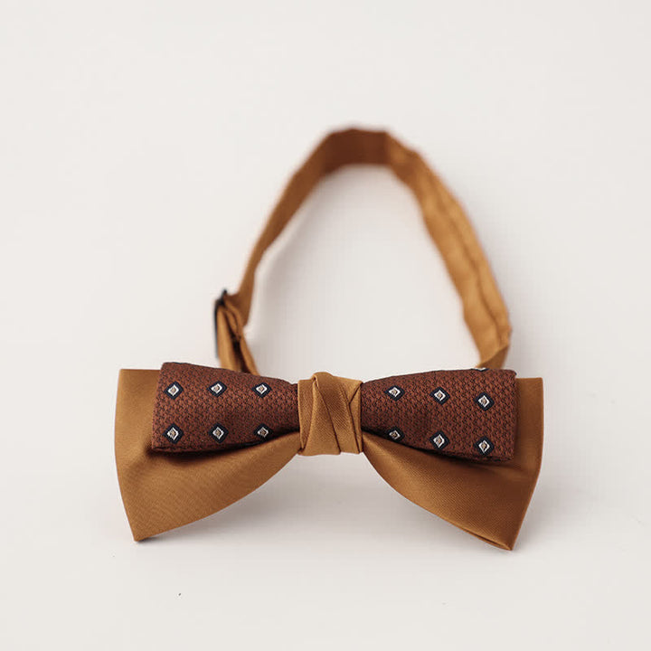 Men's Unqiue Two-Layer Patchwork Floral Bow Tie