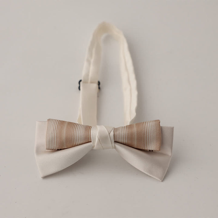 Men's Unqiue Two-Layer Patchwork Floral Bow Tie