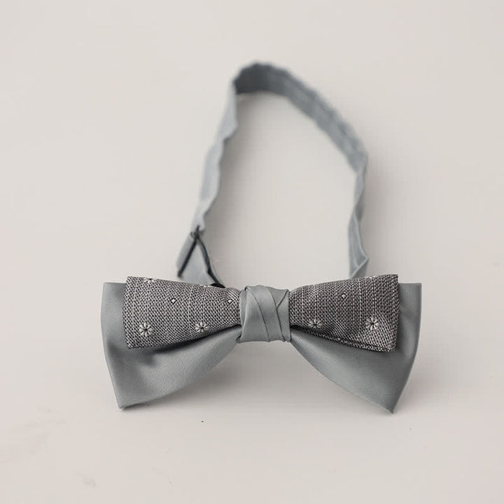 Men's Unqiue Two-Layer Patchwork Floral Bow Tie